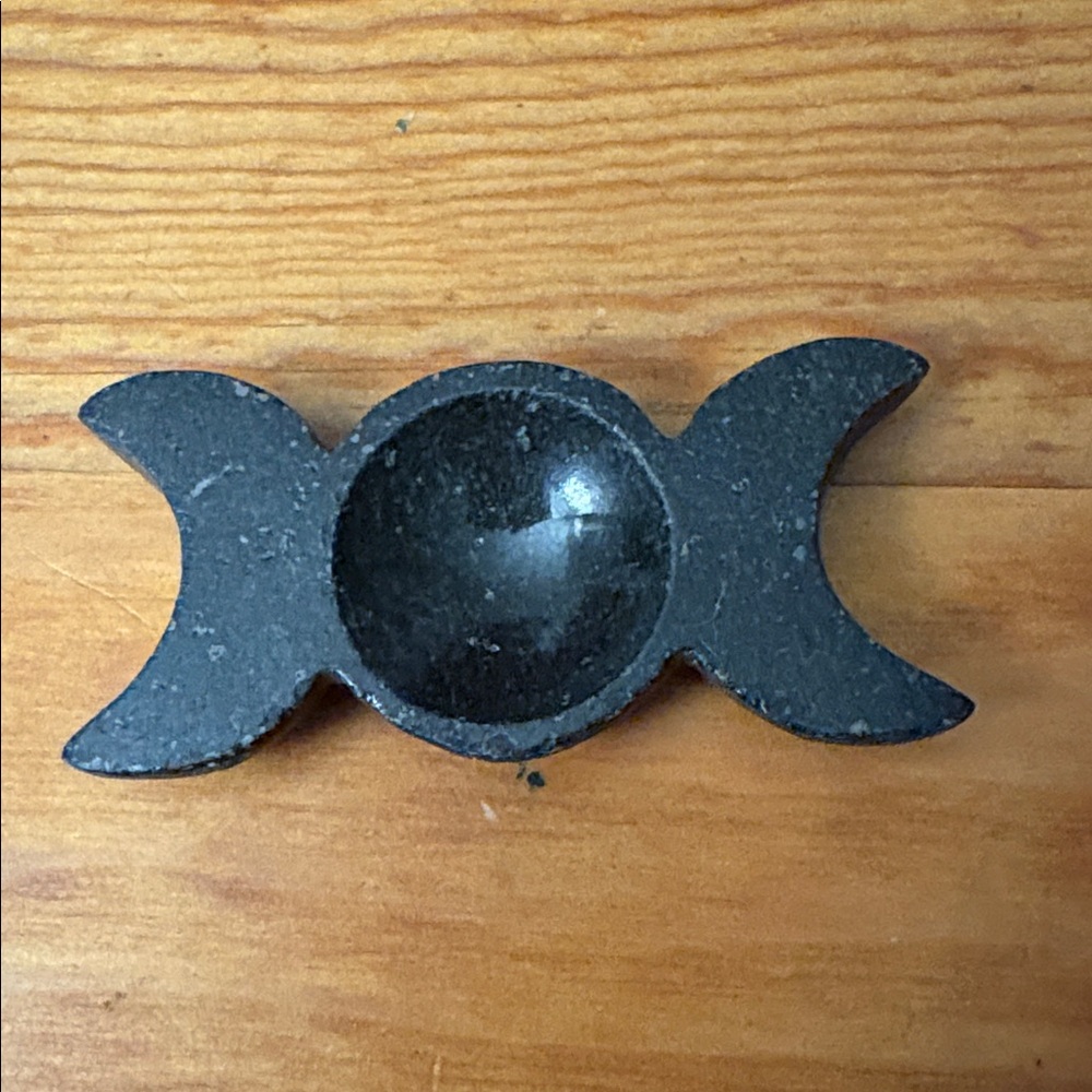 Black Crescent Triple Moon Stone Crystal